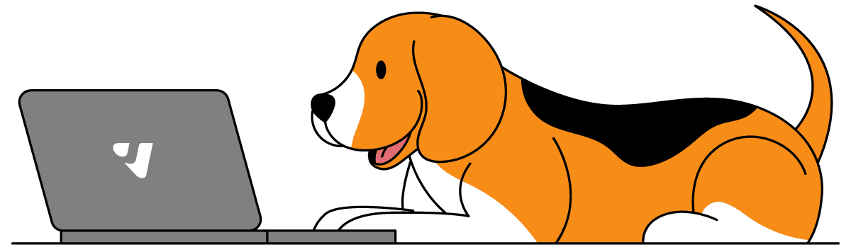 Dog on Vetstoria Computer illustration