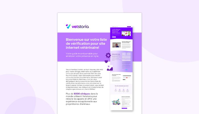 Vetstoria Veterinary Website Checklist - French image