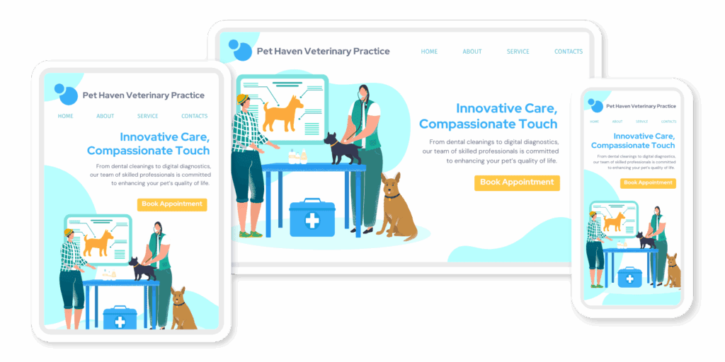 Vetstoria Websites mock up