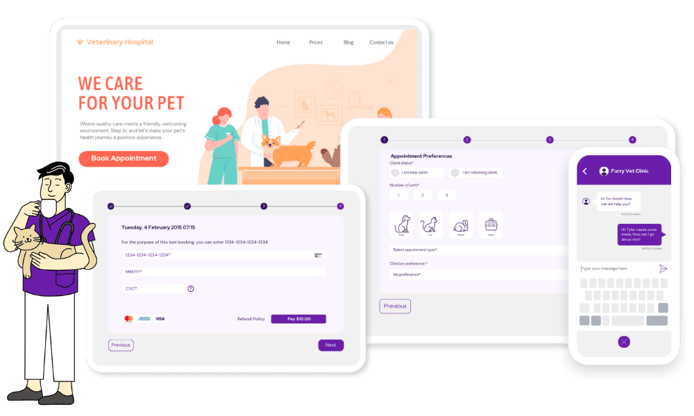 Vetstoria-online-booking-websites-chat-and-payments with ease