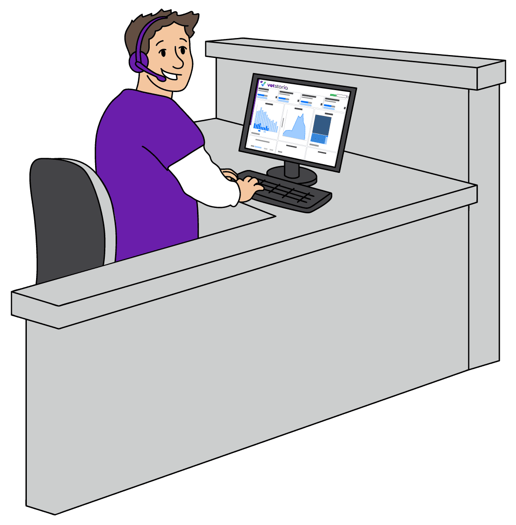 Vetstoria - Receptionist full body illustration