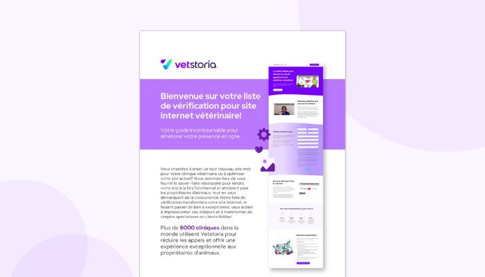 Vetstoria Veterinary Website Checklist - French image